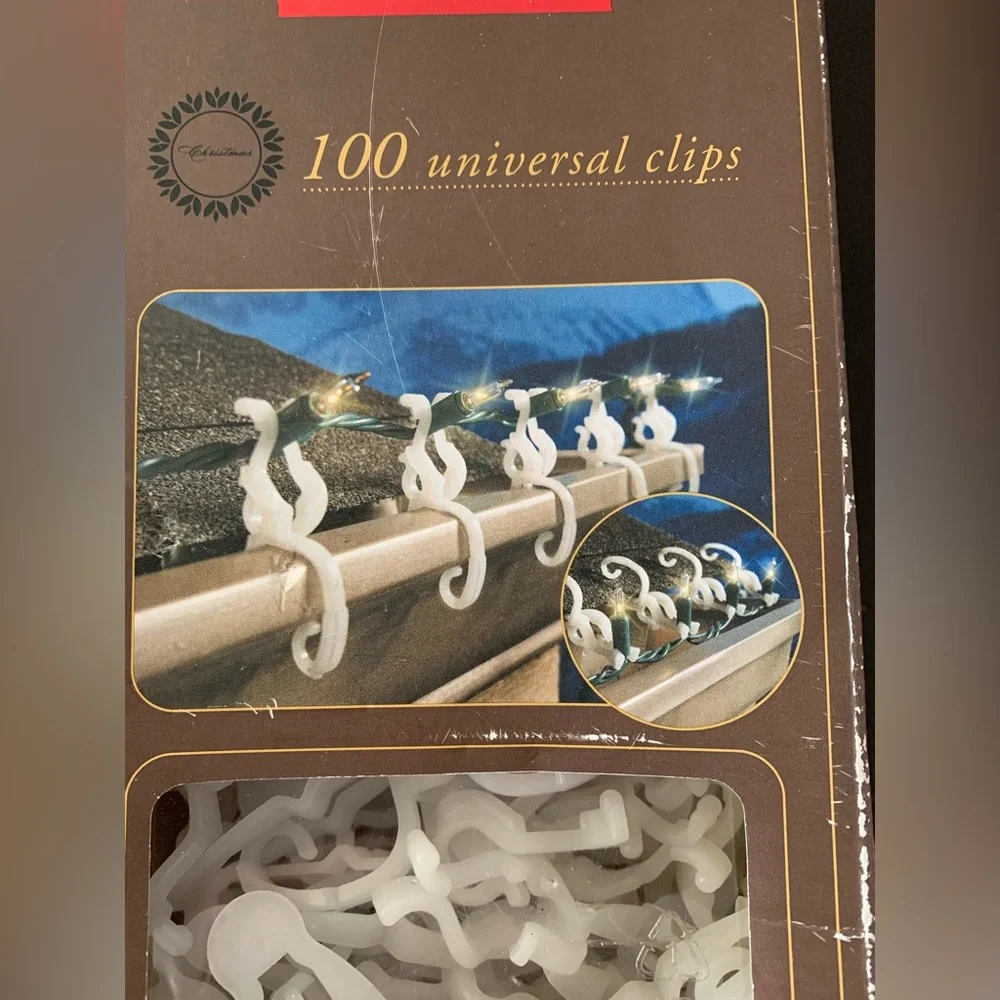 100 All Purpose Light Clips, Universal Shingle Gutter Christmas lights clips New